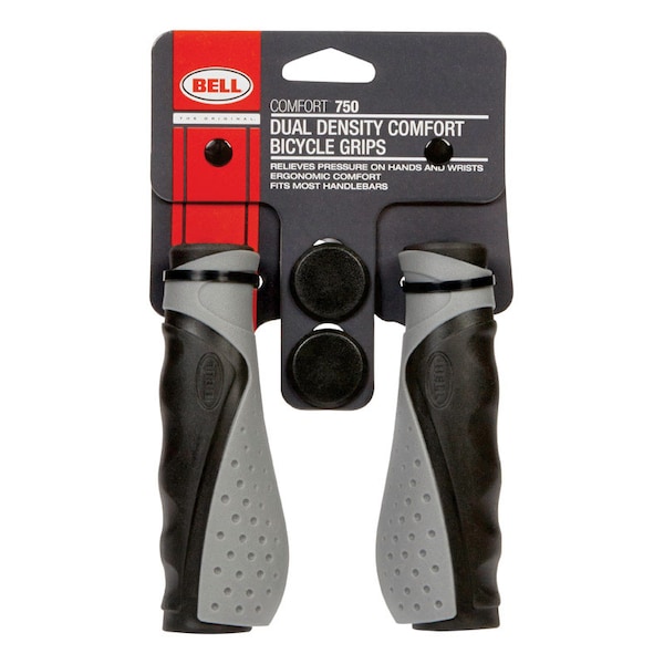 Bell Sports Comfort 750 Rubber Bike Grips Grey/Black 7052624 - main